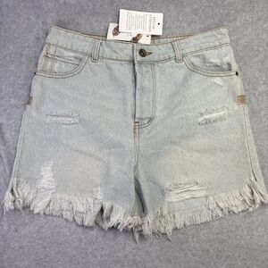 NWT Chelsea & Violet C & V Womens Jean Shorts Size 28 Cutoff Button Fly Frayed